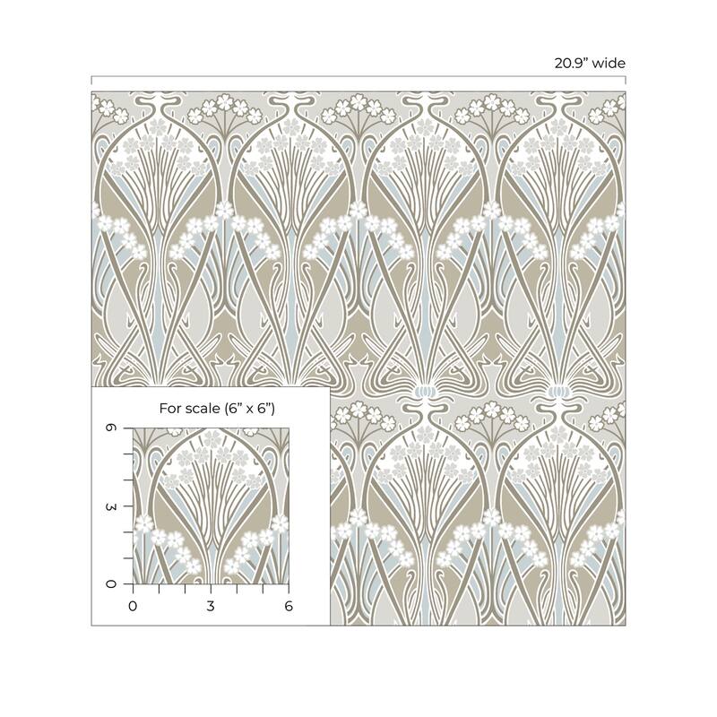 Seabrook Designs Dragonfly Damask Nonwoven Unpasted Wallpaper