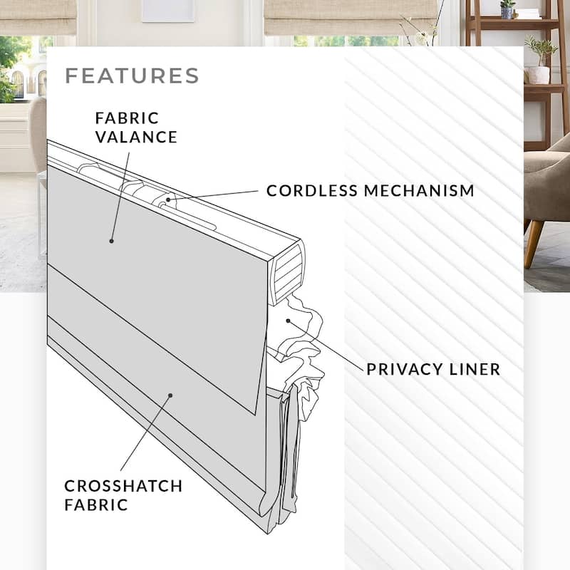 Chicology Cordless Light Filtering Roman Shade Privacy & Style
