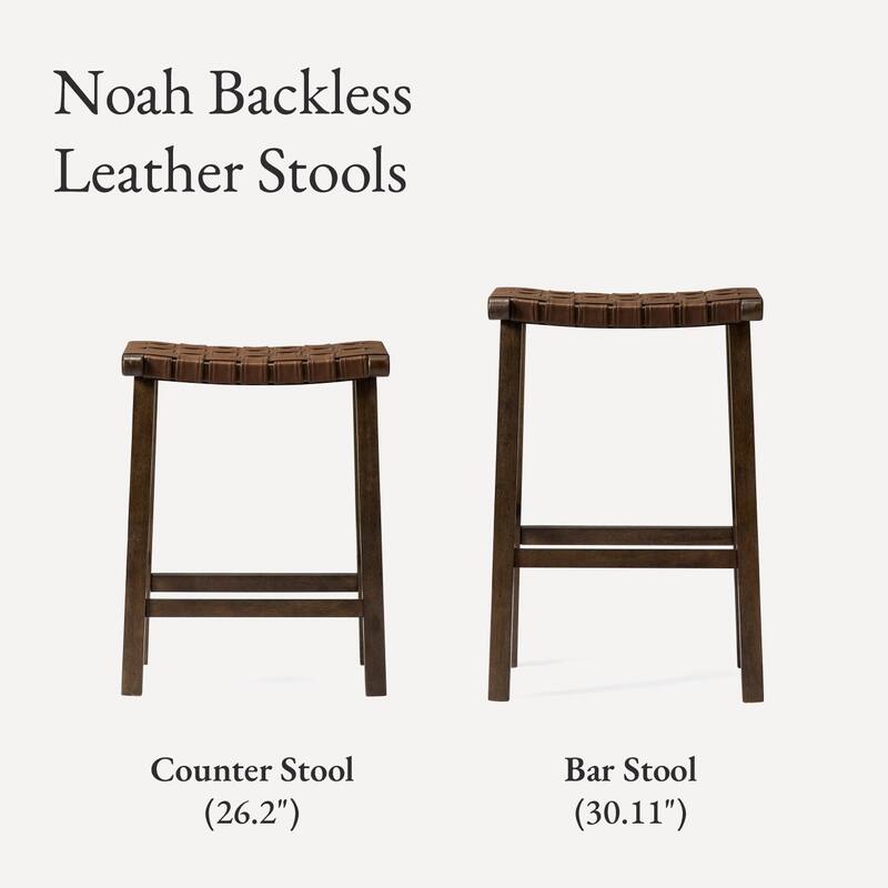 Maven Lane Noah Backless Kitchen Dining Stool with Vegan Leather