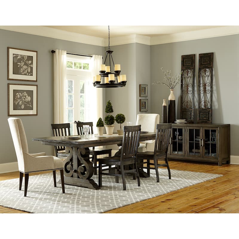 Magnussen Home Bellamy Peppercorn Buffet Curio - 66''W x 19''D x 34.5''H