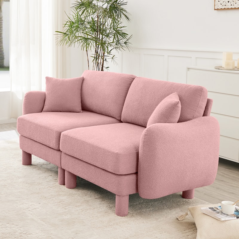 Loveseat Sofa, 78" 2-Seater Upholstered Couch Modern Sectional Couches with Shell-shaped Armrests for Living Room