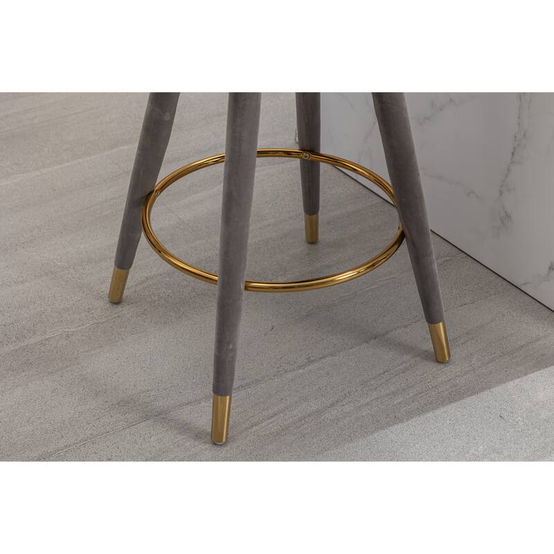 Counter Height Bar Stools Set Of 2 For Kitchen Counter Solid Wood Legs With A Fixed Height Of 360 Degrees