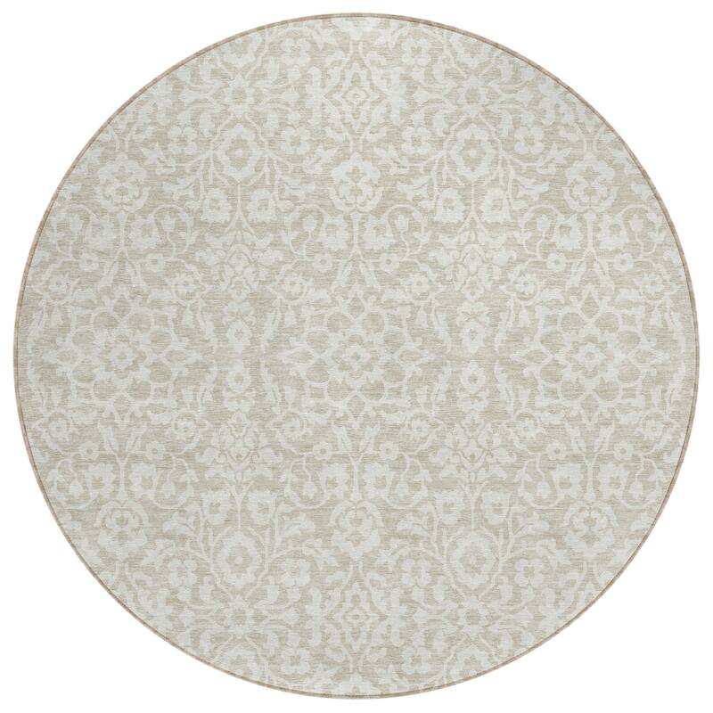 HomeRoots Damask Traditional Rectangle Outdoor Rug