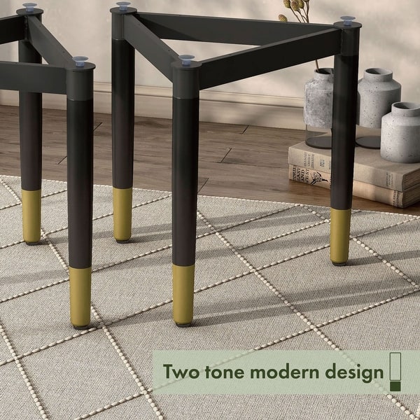 Furniture of America Mil Modern Tapered Black & Gold Table Legs for ...