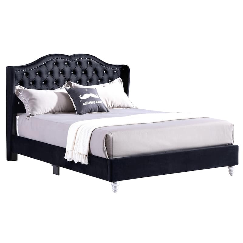 Joy Jeweled Tufted King Panel Bed