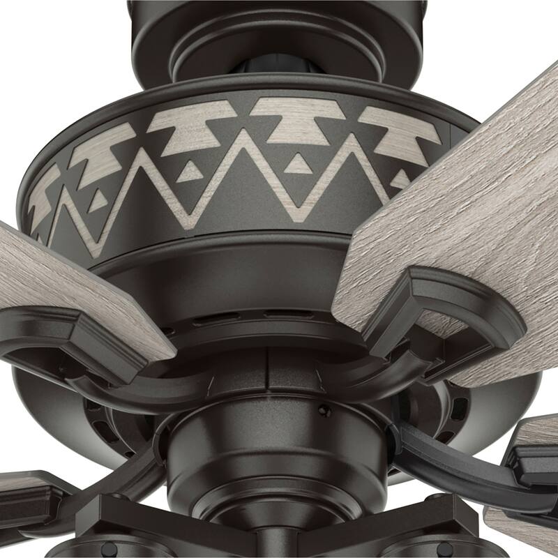 Hunter 52" Mesa Ceiling Fan with LED Light, Pull Chain - Rustic, Farmhouse, Transitional, Casual