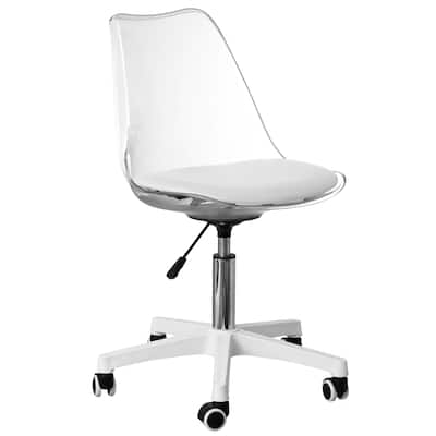 Clear Acrylic Desk Chair - Armless Office Chair, Height Adjustable - Perfect for Home Office or Vanity with Swivel Function