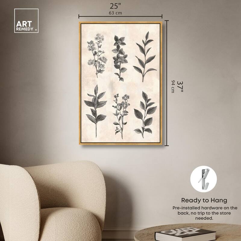 Sepia Stems Canvas by Art Remedy