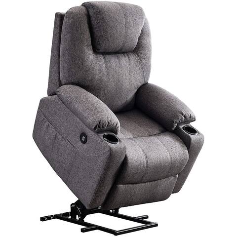 Mcombo Electric Power Lift Recliner Fabric Chair with Massage Heat