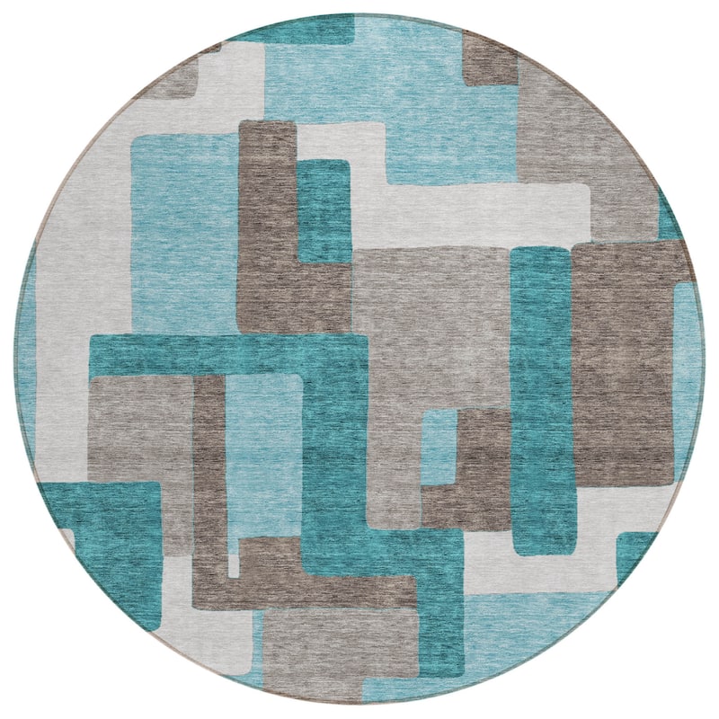 HomeRoots Abstract Transitional Rectangle Outdoor Rug