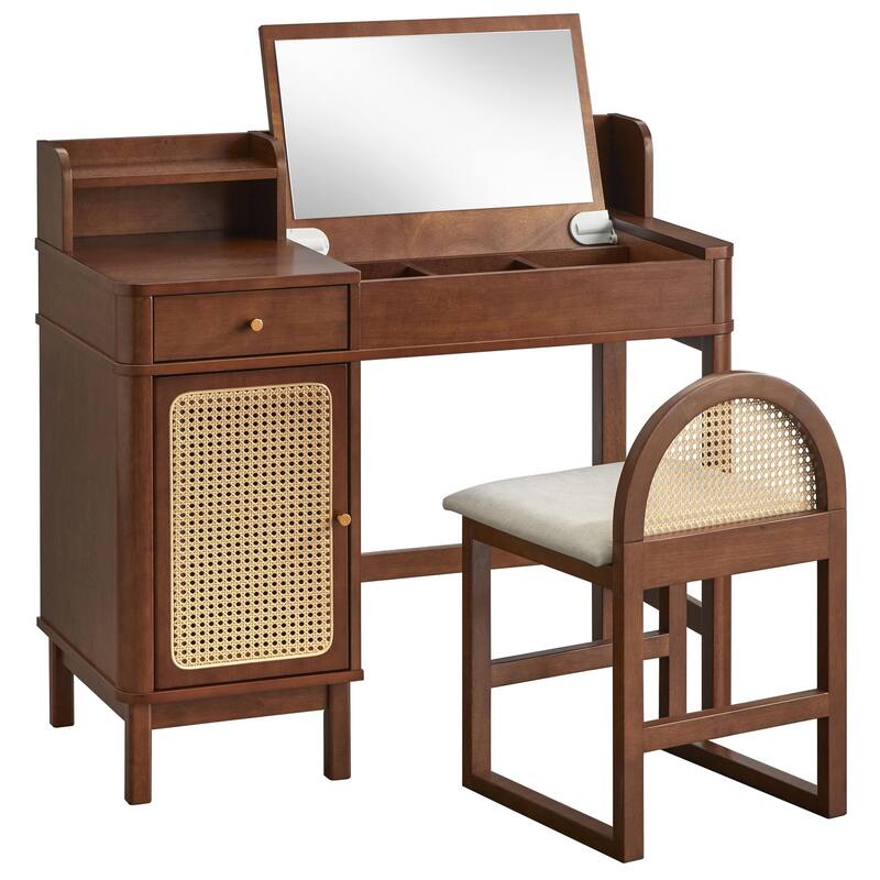 Lifestorey Bayview Rattan Vanity Set