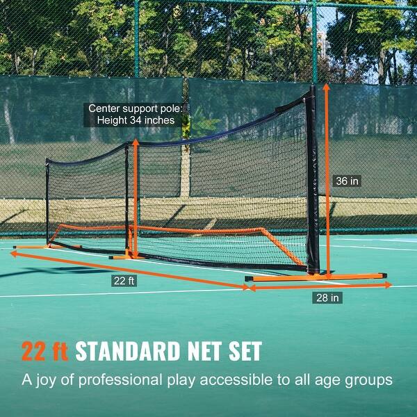 dimension image slide 4 of 5, Pickleball Net Set Weather Resistant Steady Metal Frame & Strong PE Net, for Outdoor Backyard Driveway