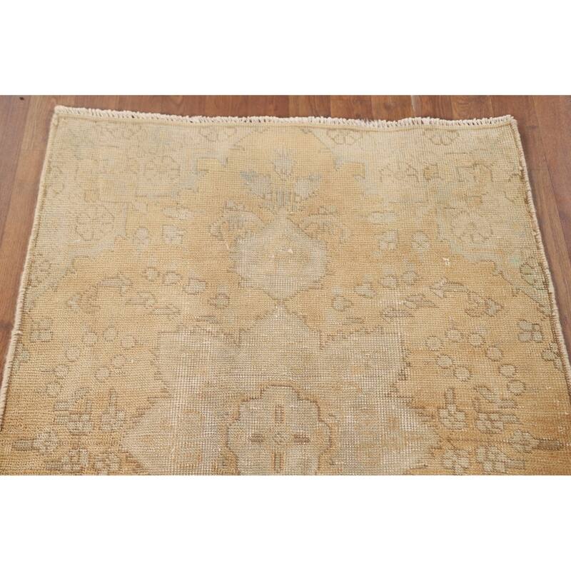 Hand Knotted Oriental 100% Wool Carpet Traditional Floral Yellow & Gold Tabriz Area Rug - 4' 2'' X 3' 0''