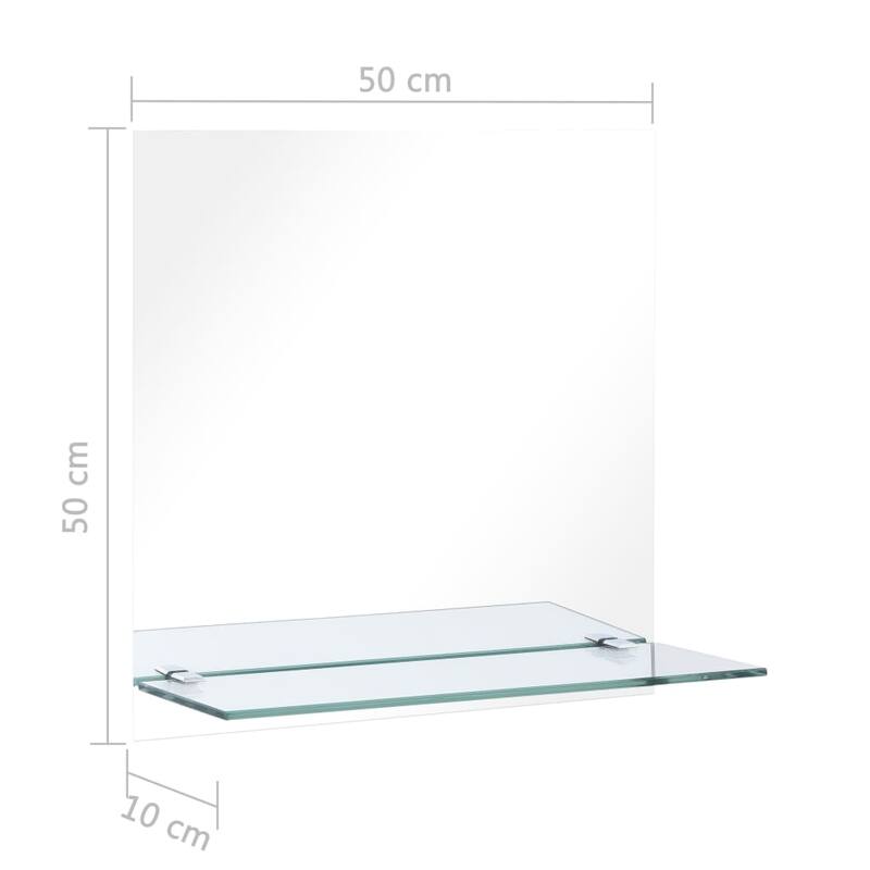 vidaXL Wall Mirror with Shelf Decoration Make Up Cosmetic Mirror Tempered Glass