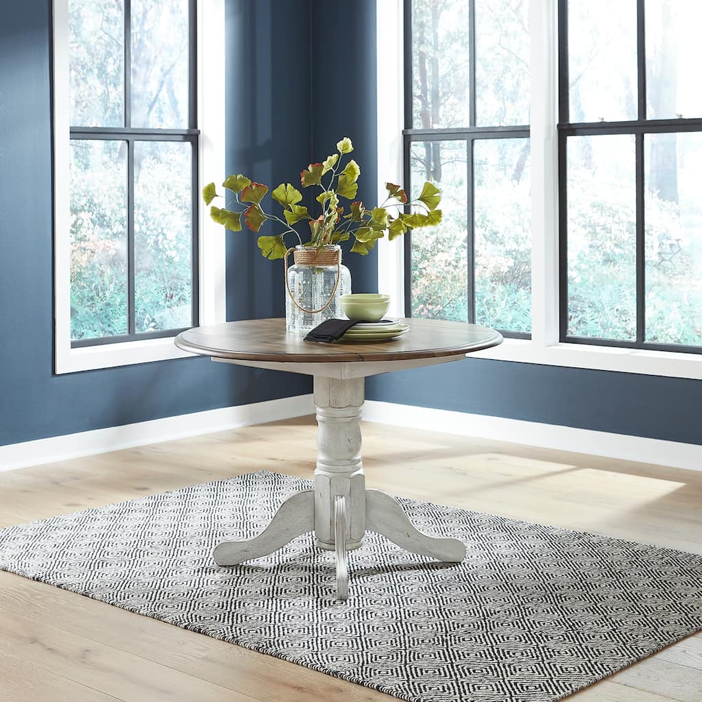 Carolina Crossing Drop Leaf Pedestal Table - Various Colors - Width 42" x Depth 42" x Height 30"