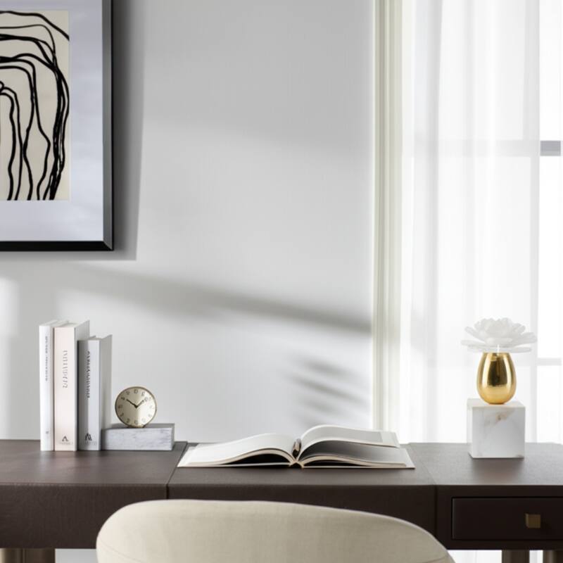 Marble Statue Elegant Floral Decorative Sculpture Object Home Decor