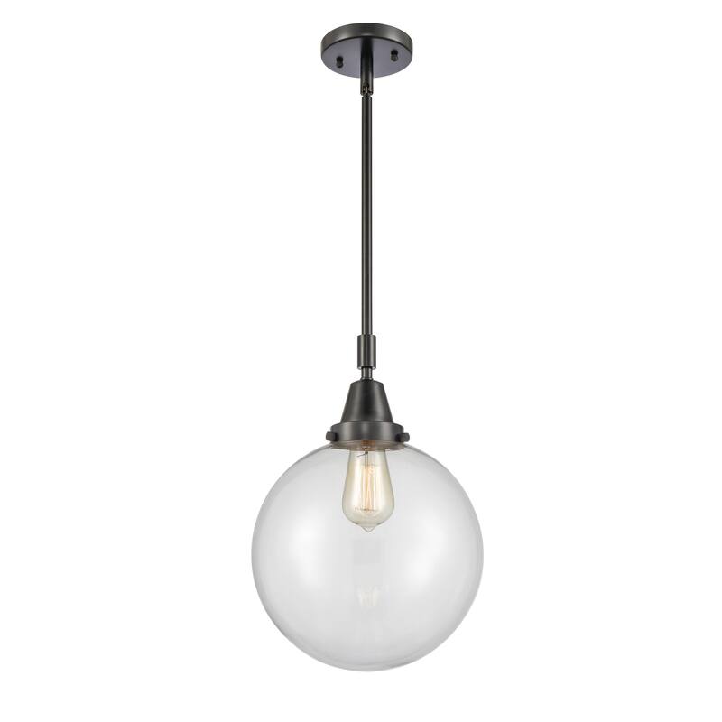 Innovations Lighting Downtown Urban - Caden Beacon - 1 Light 10" Stem Hung Mini Pendant - Clear Shade/Matte Black