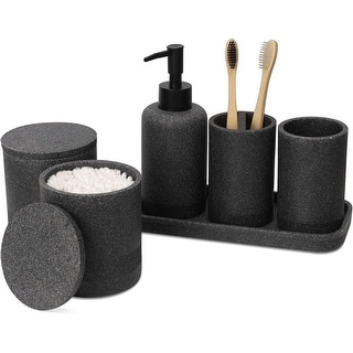 Black Bathroom Accessories Set - On Sale - Bed Bath & Beyond - 39689888