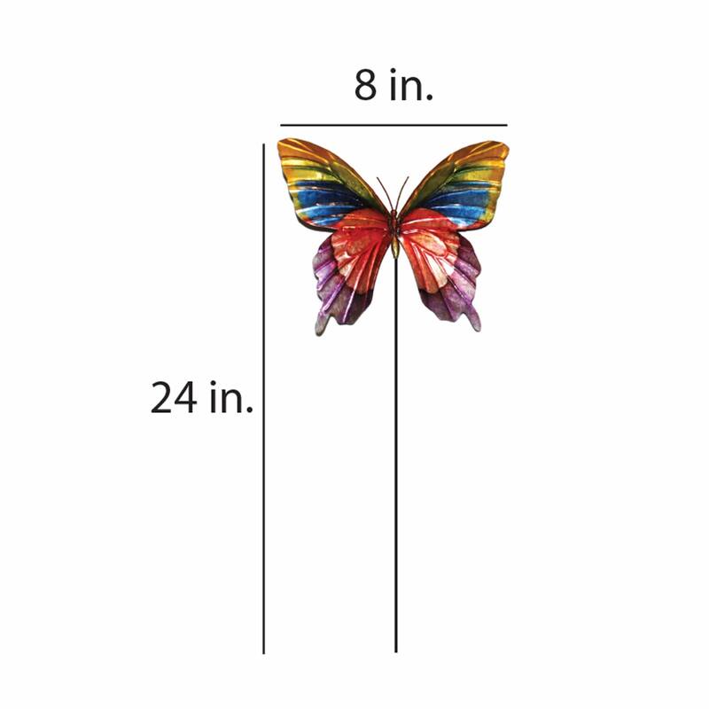 Handmade Butterfly Rainbow Garden Decoration - 1 x 8 x 24