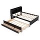 preview thumbnail 9 of 9, Full Captain Bed with Type-C USB Ports & LED Headboard & Trundle, Espresso
