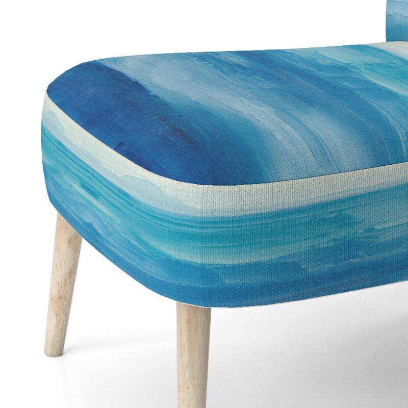 Designart "From the Shore" Upholstered Beach Accent Chair - Nautical & Coastal Arm Chair For Bedroom
