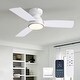 preview thumbnail 14 of 28, 32" Smart Gold & White Flush Mount Dimmable Ceiling Fan - 32'' White