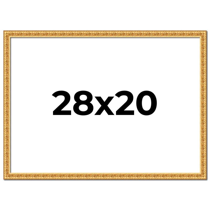 28x20 Frame Gold Real Wood Picture Frame Width 1 inches | Interior