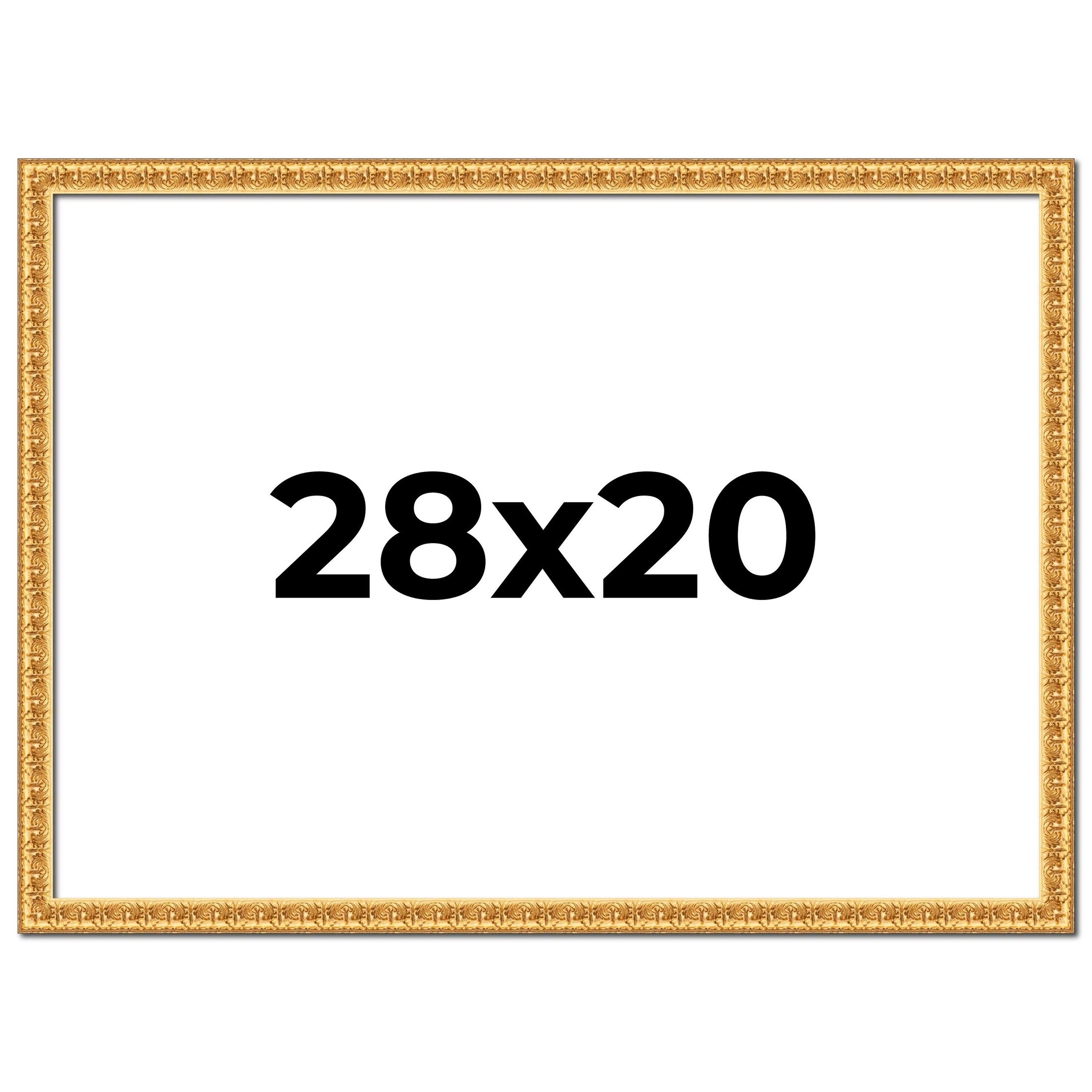 28x20 Frame Gold Real Wood Picture Frame Width 1 inches | Interior