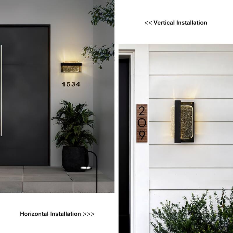 1-Light Crystal Outdoor Integrated LED Bulbble Glass Wall Sconce