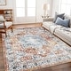 preview thumbnail 45 of 65, Washable Vintage Floral Area Rug Non-Slip Thin Rug for Living Room, Bedroom, Kitchen and Bath Machine Washable Indoor Pet Rugs
