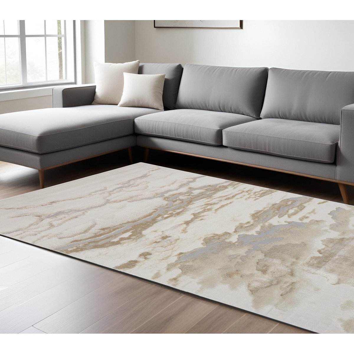 Vaho Zirun Abstract Modern Non Skid Woven Area Rug By HomeRoots