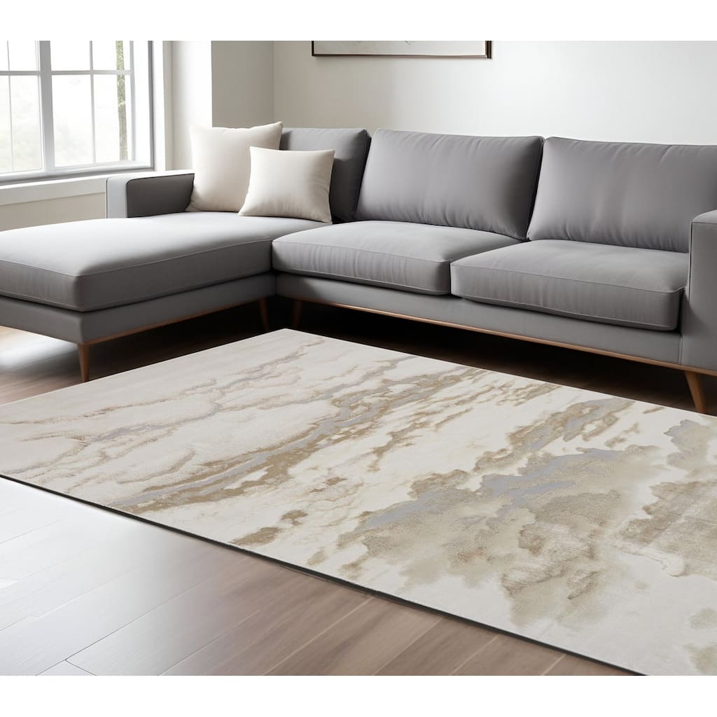 Zirun Abstract Modern Non Skid Woven Area Rug By HomeRoots