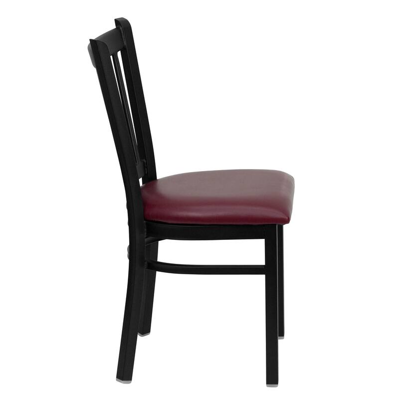 Vertical Back Metal Restaurant Chair - 17"W x 20.25"D x 34.25"H - 17"W x 20.25"D x 34.25"H