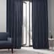 Exclusive Fabrics French Linen Lined Curtain Panel (1 Panel) - 50 X 84 - True Navy