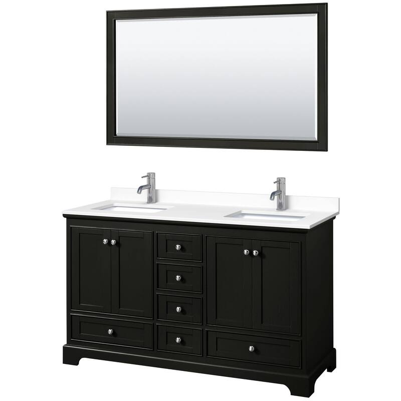 Wyndham Collection Deborah 60" Free Standing Double Basin Vanity Set