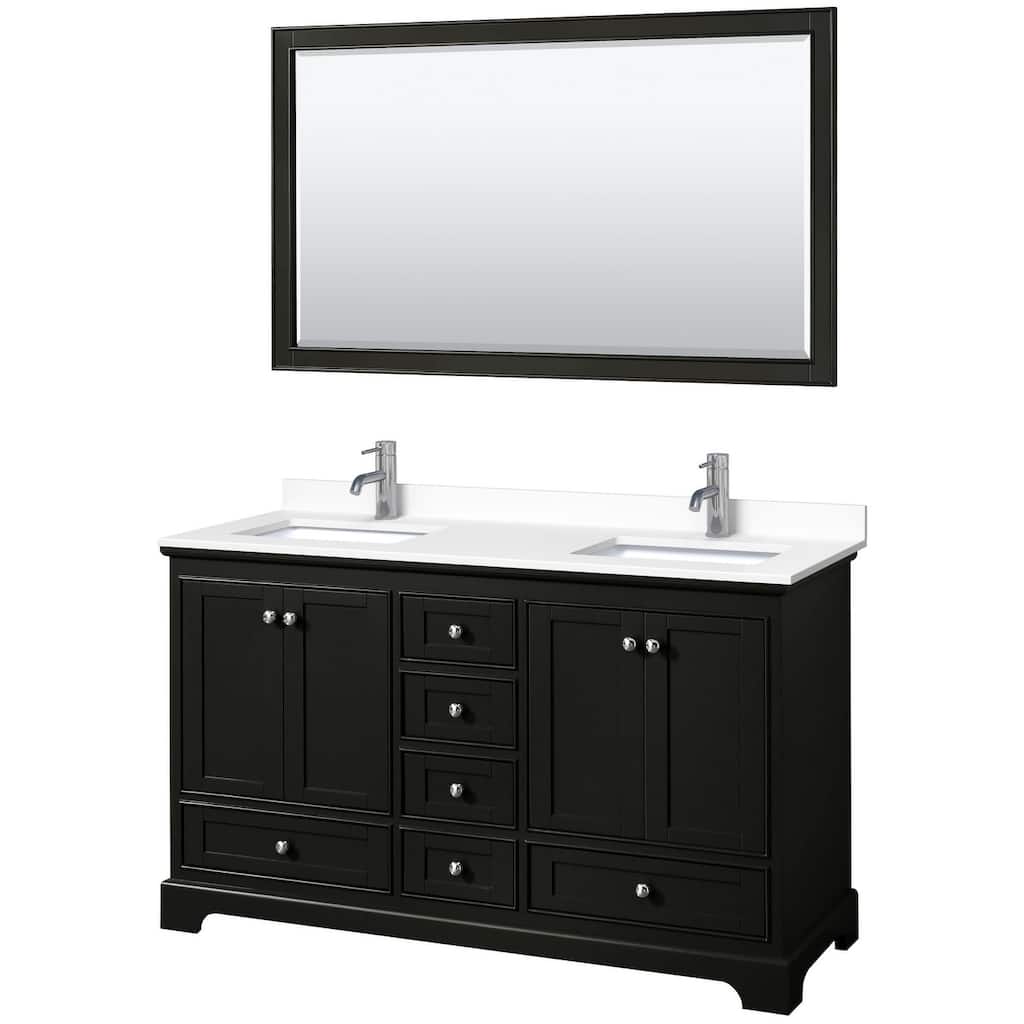 Wyndham Collection Deborah 60" Free Standing Double Basin Vanity Set