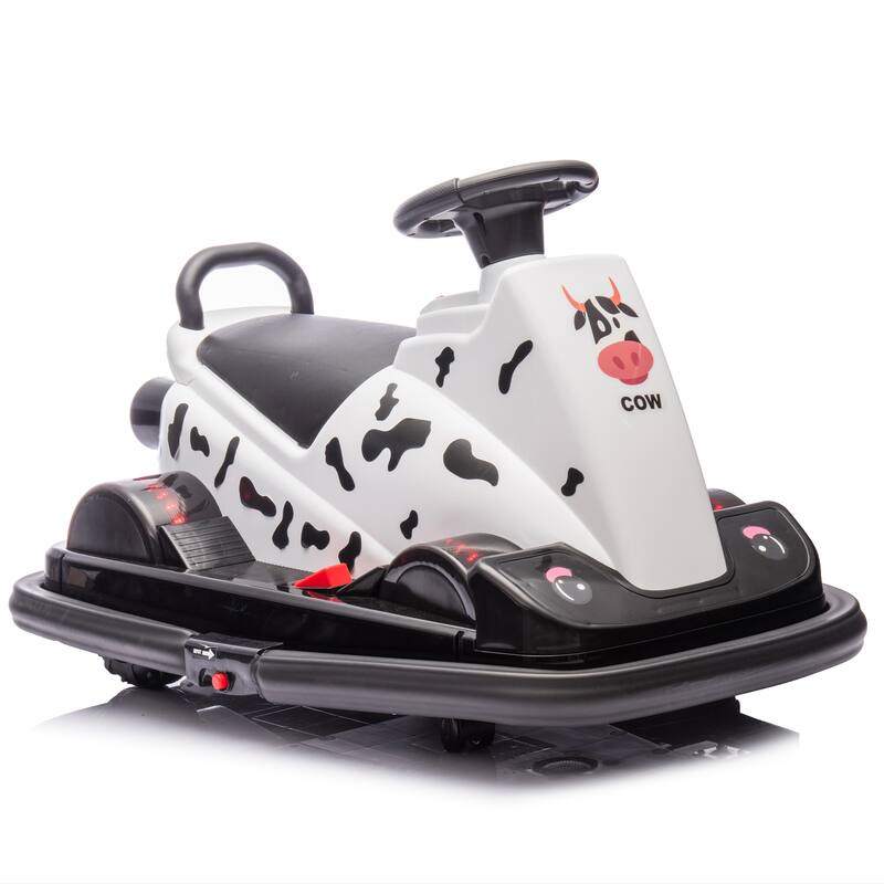 360° Rotating Bumper Car for Kids with LED Wheels and Dual Motors