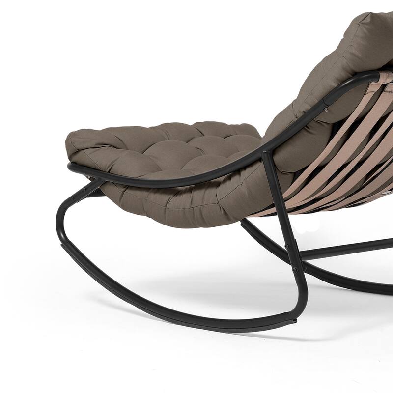 Scopp Rocking Chair 2 Set Outdoor Patio Scoop Rocking Lounge Chair with Cushions - On Sale ...