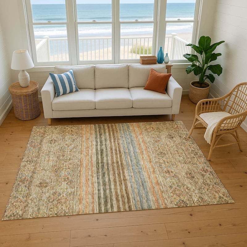 Premium Washable Super Soft Boho Stripes Mayfield Rug