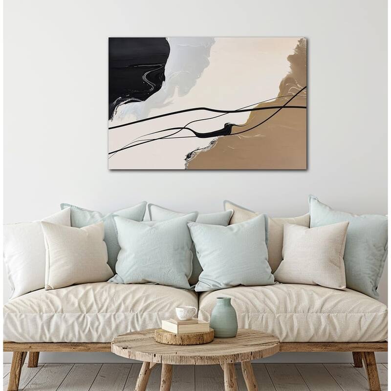 Brown and Beige Abstract Canvas Wall Art