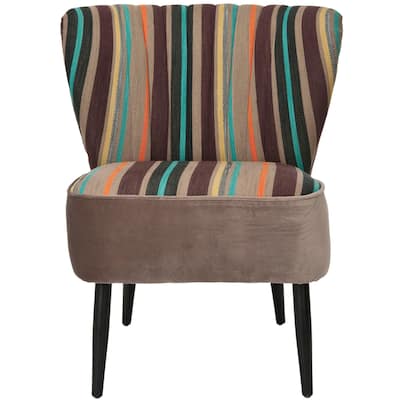 Safavieh Mid-Century Rainbow Striped Accent Chair - 24.4" x 28.3" x 29.9"