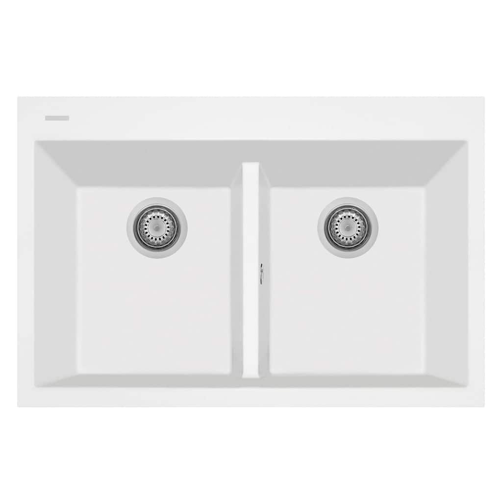 33" x 22" LaToscana ONE Series Drop-In Double-Bowl Quartz Kitchen Sink