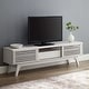 preview thumbnail 21 of 38, Render Low Profile 59 Inch TV Stand in Walnut / White White