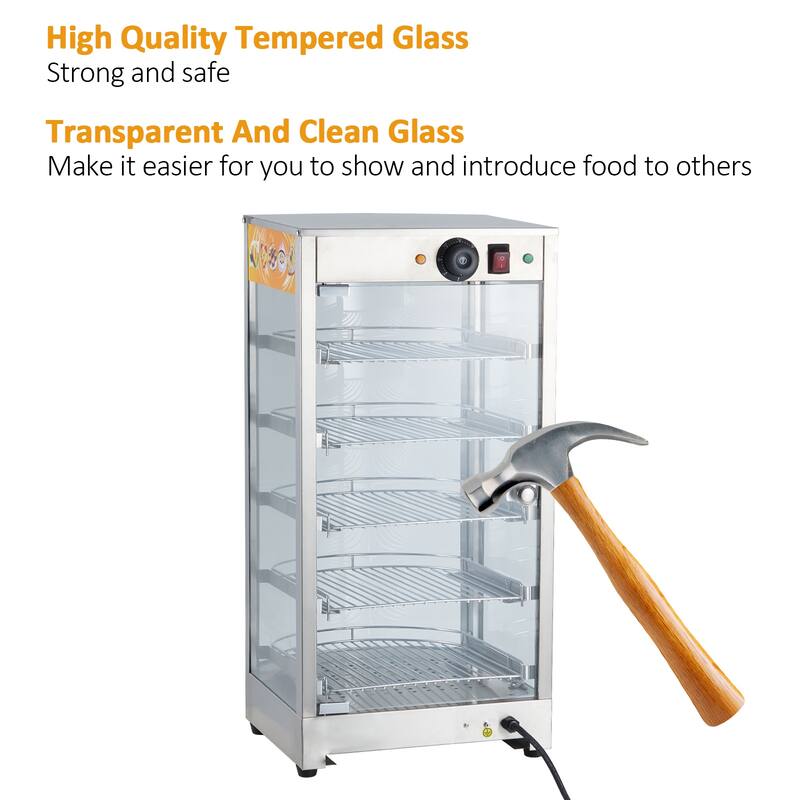 Commercial Food Warmer Display Cabinet with 3D Heating