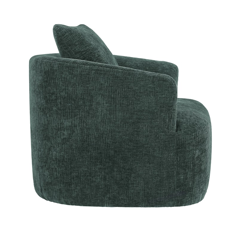 Chenille Swivel Accent Chair with Pillow