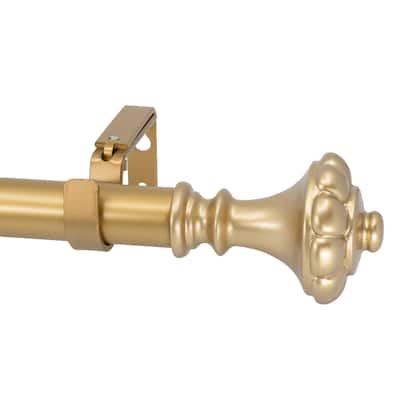 Meriville 1" Diameter Telescoping Single Window Treatment Curtain Rod, Chateau Urn