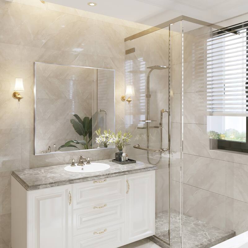 QuivaraView Wall Mounted Aluminum Frame Bathroom Vanity Mirror