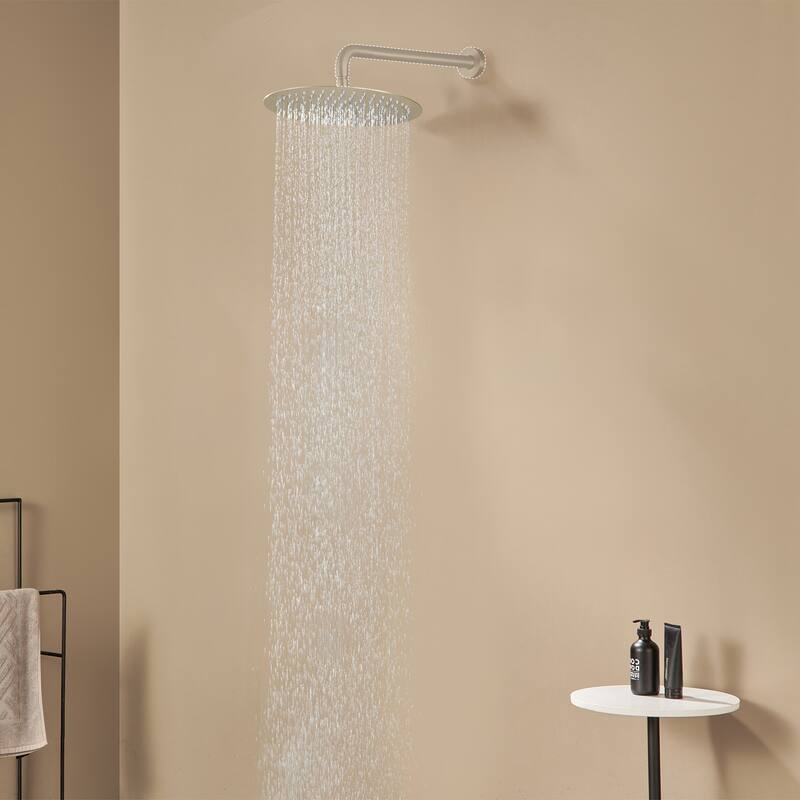 1-Spray Pattern with 2.5 GPM Round Ceiling Mount Rain Fixed Shower Head