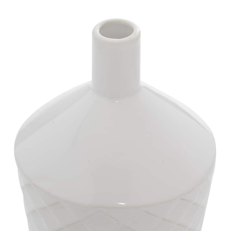 Porcelain Ceramic Vase - Set of 3 White - Roche River Decor - 7"W x 7"L x 15"H
