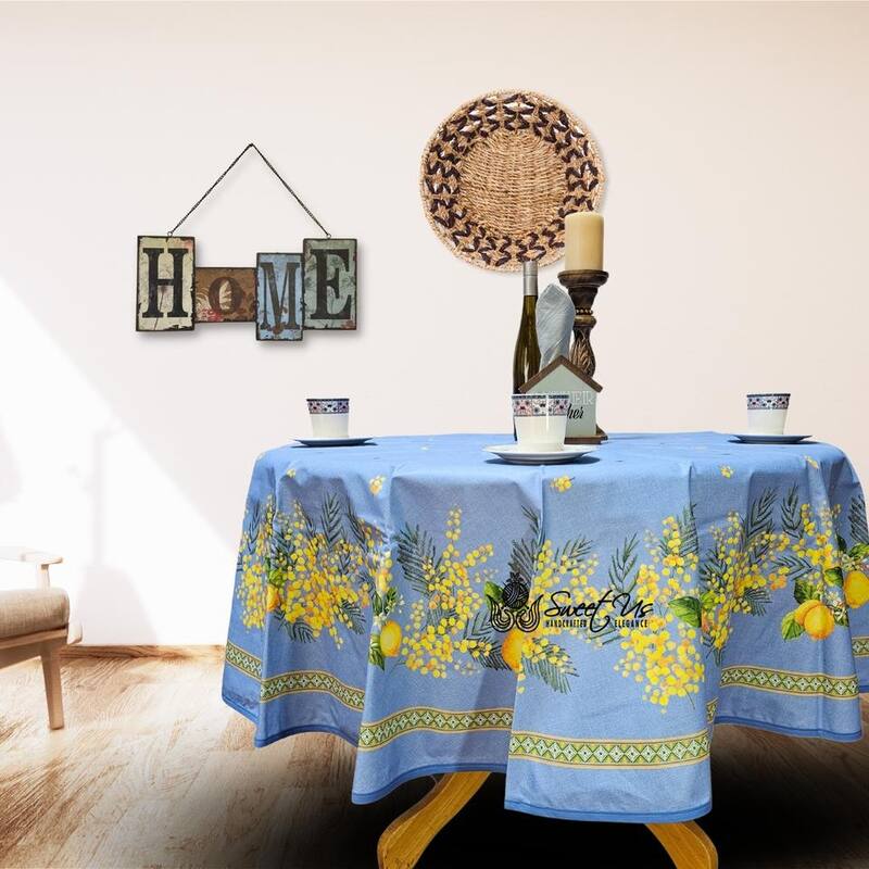 Citronnée Wipeable Tablecloth, Stain Resistant, French Acrylic